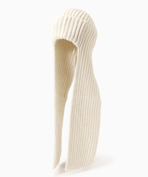 Stuart Austin（ステュアートオースティン）の「(Stuart Austin)<ROSE BUD別注>リブフライトキャップ（ニットキャップ/ビーニー・レディース・ホワイト・ONE SIZE）」の6枚目の写真