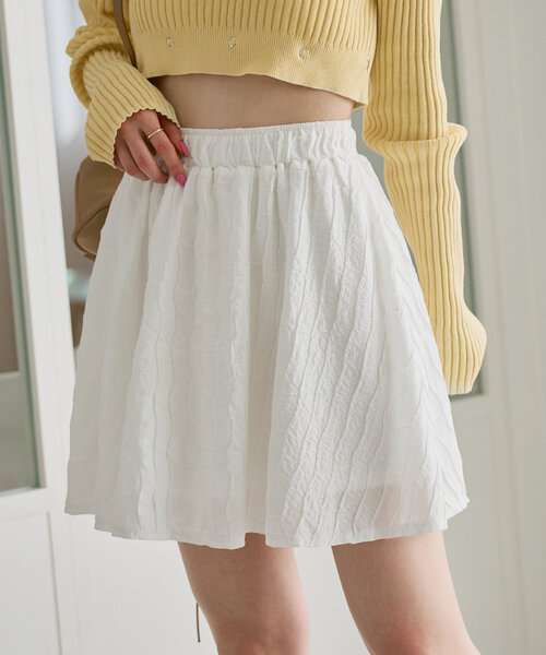 Kastane（カスタネ）の「ウェーブフレアミニスカート（スカート・レディース・ブラック/オフホワイト・FREE）」の17枚目の写真