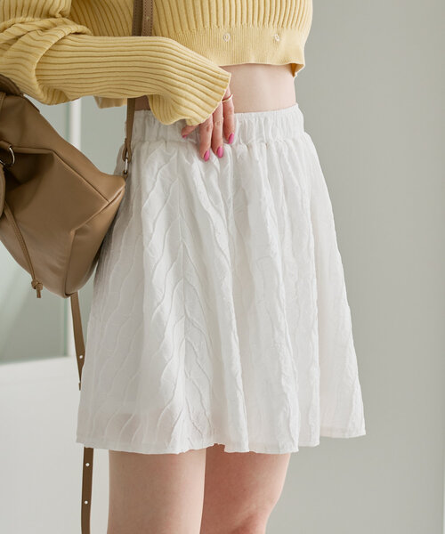 Kastane（カスタネ）の「ウェーブフレアミニスカート（スカート・レディース・ブラック/オフホワイト・FREE）」の18枚目の写真