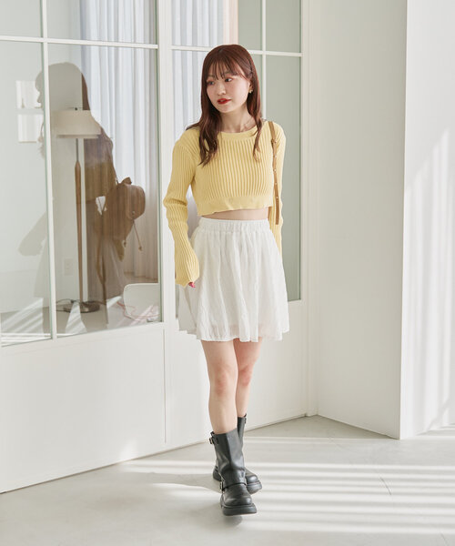 Kastane（カスタネ）の「ウェーブフレアミニスカート（スカート・レディース・ブラック/オフホワイト・FREE）」の22枚目の写真