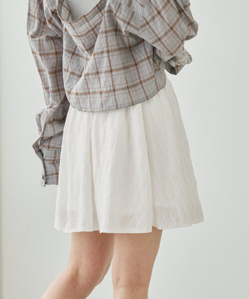 Kastane（カスタネ）の「ウェーブフレアミニスカート（スカート・レディース・ブラック/オフホワイト・FREE）」の3枚目の写真