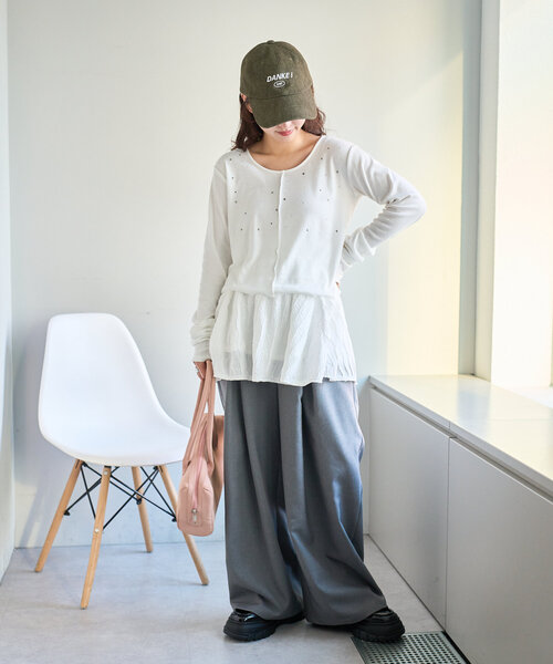 Kastane（カスタネ）の「ウェーブフレアミニスカート（スカート・レディース・ブラック/オフホワイト・FREE）」の15枚目の写真