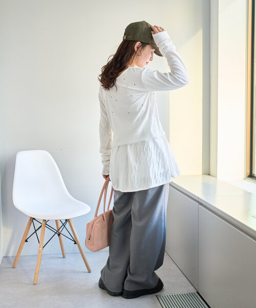 Kastane（カスタネ）の「ウェーブフレアミニスカート（スカート・レディース・ブラック/オフホワイト・FREE）」の16枚目の写真