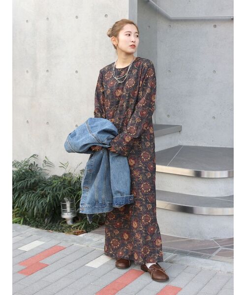 Ungrid(アングリッド)の「バックデザインエスニックワンピース(ワンピース・レディース・グリーン/ブラック・FREE)」の3枚目の写真