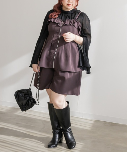 CLETTE(クレット)の「フリルジップビスチェ(その他トップス・レディース・ブラック/ピンク/ブラウン・3L/LL/4L)」の19枚目の写真