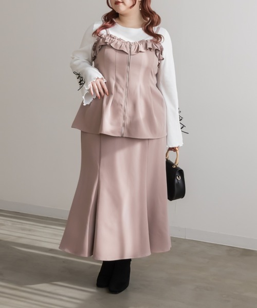 CLETTE(クレット)の「フリルジップビスチェ(その他トップス・レディース・ブラック/ピンク/ブラウン・3L/LL/4L)」の14枚目の写真