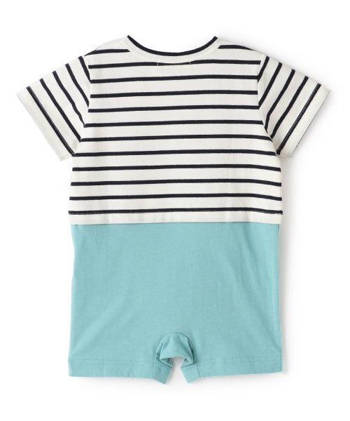 sense of wonder(センスオブワンダー)の「リバティテディベアショートオール(ロンパース・キッズ・ライトブルー/ネイビー/ホワイト系・70cm/80cm)」の9枚目の写真