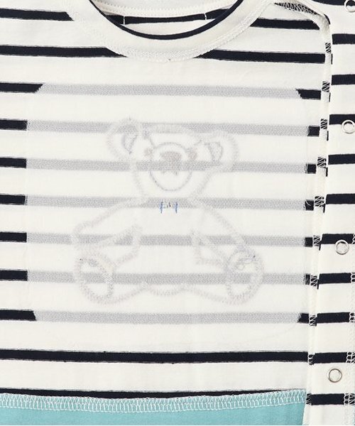 sense of wonder(センスオブワンダー)の「リバティテディベアショートオール(ロンパース・キッズ・ライトブルー/ネイビー/ホワイト系・70cm/80cm)」の7枚目の写真