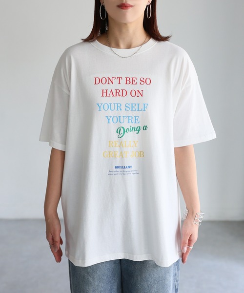 Riberry(リベリー)の「マルチカラーロゴプリント半袖ビッグTシャツ(Tシャツ/カットソー・レディース・ブラック/ホワイト・FREE)」の8枚目の写真