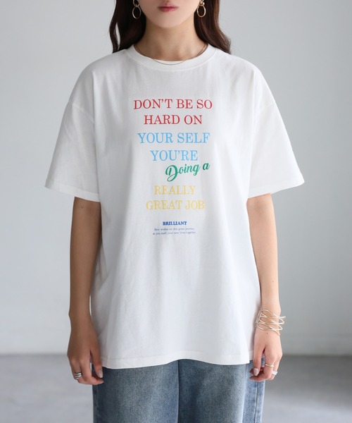 Riberry(リベリー)の「マルチカラーロゴプリント半袖ビッグTシャツ(Tシャツ/カットソー・レディース・ブラック/ホワイト・FREE)」の17枚目の写真