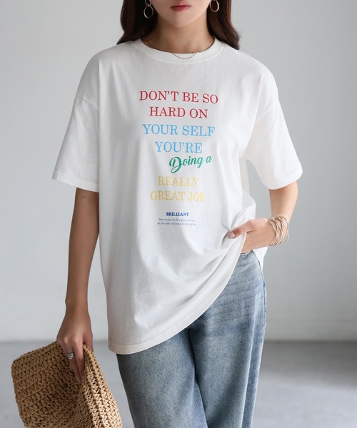 Riberry(リベリー)の「マルチカラーロゴプリント半袖ビッグTシャツ(Tシャツ/カットソー・レディース・ブラック/ホワイト・FREE)」の22枚目の写真