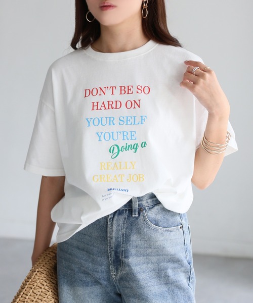 Riberry(リベリー)の「マルチカラーロゴプリント半袖ビッグTシャツ(Tシャツ/カットソー・レディース・ブラック/ホワイト・FREE)」の12枚目の写真