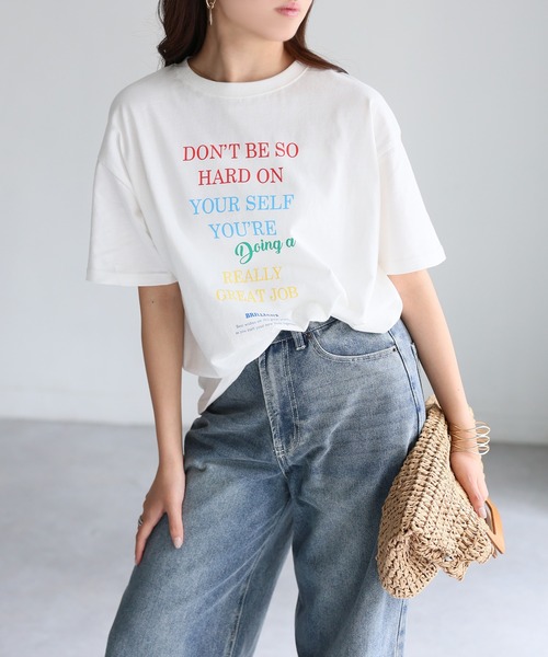 Riberry(リベリー)の「マルチカラーロゴプリント半袖ビッグTシャツ(Tシャツ/カットソー・レディース・ブラック/ホワイト・FREE)」の13枚目の写真