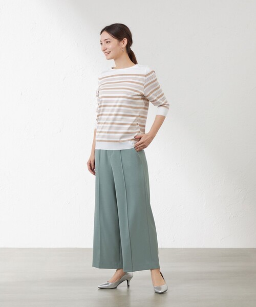 amaca(アマカ)の「リリーワルツセミワイドパンツ(その他パンツ・レディース・ブルー系その他4/ベージュ/ダークネイビー/グリーン系その他5・38/40/36)」の8枚目の写真