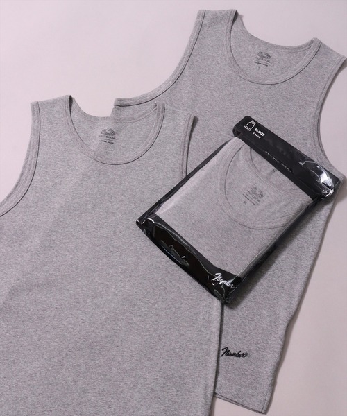 FRUIT OF THE LOOM（フルーツオブザルーム）の「(GA)【FTL×NUMBER(N)INE】【パックT】2枚セット フライス サイドスリット タンクトップ（タンクトップ・メンズ・杢グレー/オフホワイト/ブラック・M/L/XL）」の3枚目の写真