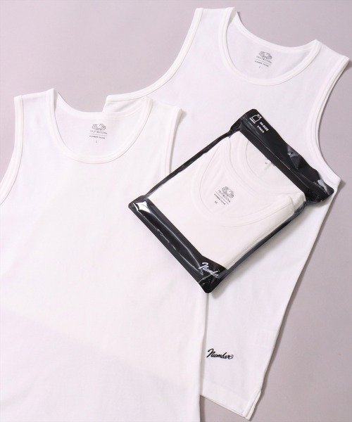 FRUIT OF THE LOOM（フルーツオブザルーム）の「(GA)【FTL×NUMBER(N)INE】【パックT】2枚セット フライス サイドスリット タンクトップ（タンクトップ・メンズ・杢グレー/オフホワイト/ブラック・M/L/XL）」の2枚目の写真
