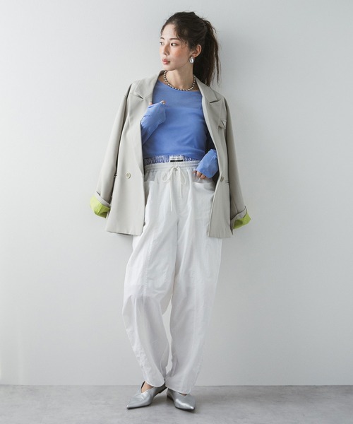 bohmal（ボマール）の「カーブレイヤードナイロンパンツ（その他パンツ・レディース・ホワイト/ブラック・FREE）」の3枚目の写真