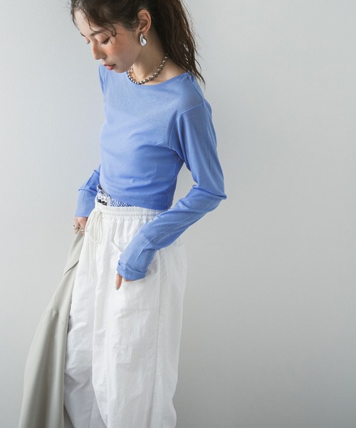 bohmal（ボマール）の「カーブレイヤードナイロンパンツ（その他パンツ・レディース・ホワイト/ブラック・FREE）」の6枚目の写真