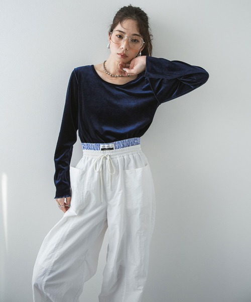 bohmal（ボマール）の「カーブレイヤードナイロンパンツ（その他パンツ・レディース・ホワイト/ブラック・FREE）」の11枚目の写真