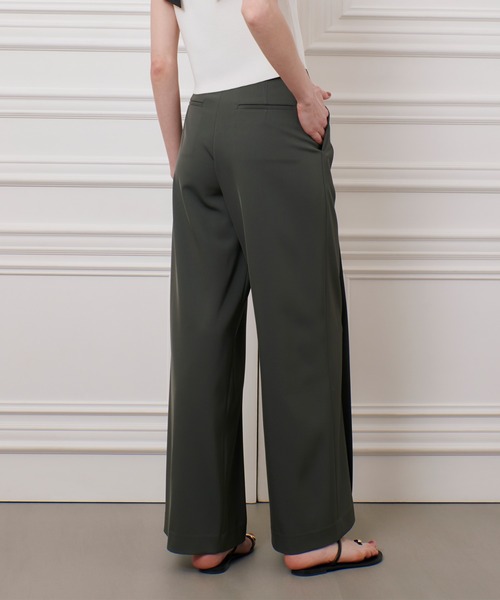LOULOU WILLOUGHBY(ルルウィルビー)の「【LOULOU WILLOUGHBY】タックステッチワイドパンツ(その他パンツ・レディース・ブラック/オフホワイト/カーキ・1/2)」の9枚目の写真