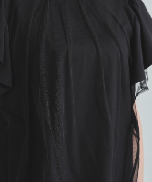 MISCH MASCH（ミッシュマッシュ）の「ZOZO限定 チュールフリルカットソー（Tシャツ/カットソー・レディース・ブラック/ホワイト・ﾌﾘ-）」の4枚目の写真