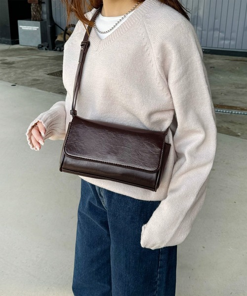 LE MORE（リモア）の「レクタングルショルダーバッグ（ショルダーバッグ・レディース・ブラック/ブラウン・FREE）」の3枚目の写真