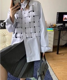 Mesh layered dot shirt / メッシュレイヤードドットシャツ（シャツ