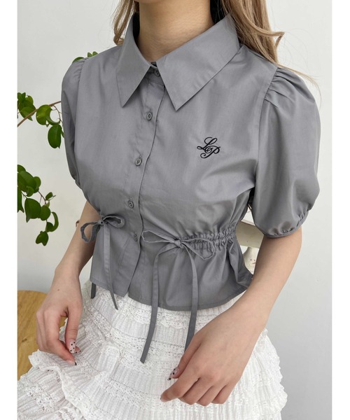 PHILLY（フィリー）の「【PHILLY】ウエストリボンパフスリーブブラウス（シャツ/ブラウス・レディース・ホワイト/ピンク/グレー・FREE）」の2枚目の写真