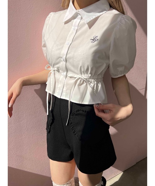 PHILLY（フィリー）の「【PHILLY】ウエストリボンパフスリーブブラウス（シャツ/ブラウス・レディース・ホワイト/ピンク/グレー・FREE）」の5枚目の写真