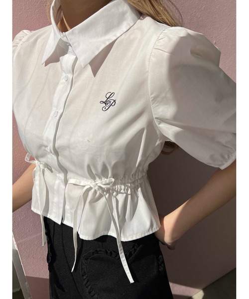 PHILLY（フィリー）の「【PHILLY】ウエストリボンパフスリーブブラウス（シャツ/ブラウス・レディース・ホワイト/ピンク/グレー・FREE）」の4枚目の写真