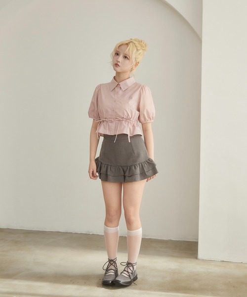 PHILLY（フィリー）の「【PHILLY】ウエストリボンパフスリーブブラウス（シャツ/ブラウス・レディース・ホワイト/ピンク/グレー・FREE）」の17枚目の写真