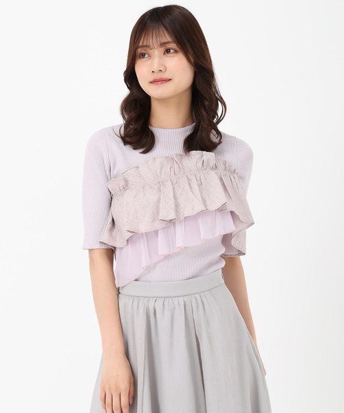 MISCH MASCH(ミッシュマッシュ)の「アシンメトリー2wayフリルニット(ニット/セーター・レディース・ホワイト/ブラック/ラベンダー・フリ-)」の21枚目の写真