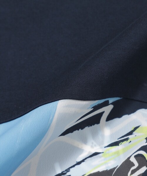 EVEX by KRIZIA(エヴェックスバイクリツィア)の「【L】【ウォシャブル】フラワープリントコンビカットソー(Tシャツ/カットソー・レディース・ブルー系その他2/ダークネイビー・44)」の10枚目の写真