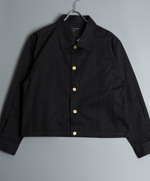 garsonwave（ギャルソンウェーブ）の「日本製 グレンチェック チドリ格子 ゴールドボタン ショート丈 ジャケット(GW)（その他アウター）」