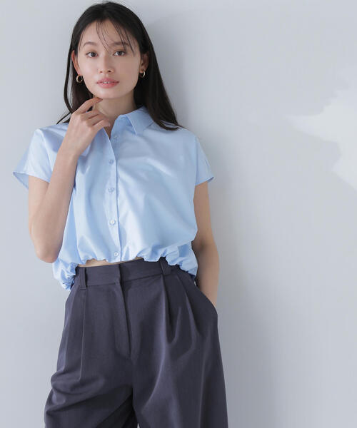 ブラウス シャツ クロップドドルマンシャツ レディース grove ブラウス シャツ 「夏に嬉しい機能付き」ドルマン