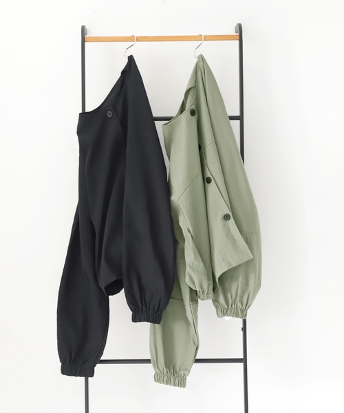 antiqua（アンティカ）の「ノーカラーショートジャケット（ノーカラージャケット・レディース・ブラック/カーキ・ONE SIZE）」の12枚目の写真