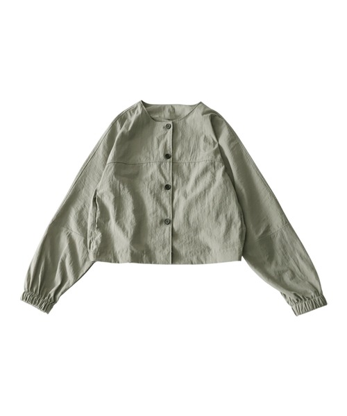 antiqua（アンティカ）の「ノーカラーショートジャケット（ノーカラージャケット・レディース・ブラック/カーキ・ONE SIZE）」の14枚目の写真