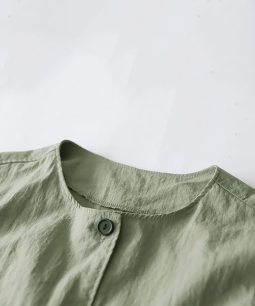 antiqua（アンティカ）の「ノーカラーショートジャケット（ノーカラージャケット・レディース・ブラック/カーキ・ONE SIZE）」の15枚目の写真