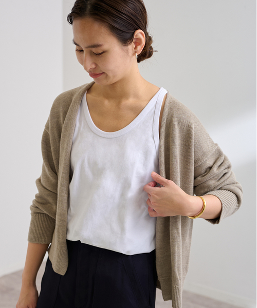 FRAMeWORK(フレームワーク)の「Healthknit/ヘルスニット 別注トンプキンスタンクトップ(タンクトップ・レディース・ホワイト/ブラウン/ベージュ/ライトイエロー・FREE)」の2枚目の写真