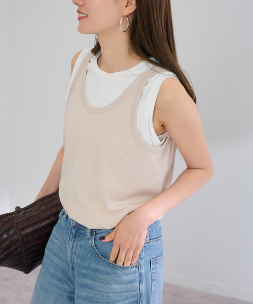 FRAMeWORK(フレームワーク)の「Healthknit/ヘルスニット 別注トンプキンスタンクトップ(タンクトップ・レディース・ホワイト/ブラウン/ベージュ/ライトイエロー・FREE)」の20枚目の写真