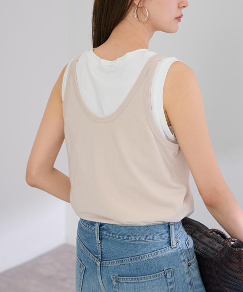 FRAMeWORK(フレームワーク)の「Healthknit/ヘルスニット 別注トンプキンスタンクトップ(タンクトップ・レディース・ホワイト/ブラウン/ベージュ/ライトイエロー・FREE)」の22枚目の写真