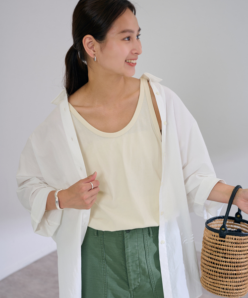 FRAMeWORK(フレームワーク)の「Healthknit/ヘルスニット 別注トンプキンスタンクトップ(タンクトップ・レディース・ホワイト/ブラウン/ベージュ/ライトイエロー・FREE)」の6枚目の写真