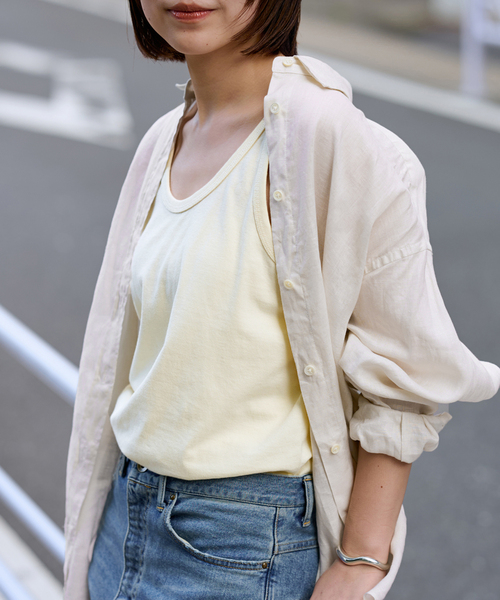 FRAMeWORK(フレームワーク)の「Healthknit/ヘルスニット 別注トンプキンスタンクトップ(タンクトップ・レディース・ホワイト/ブラウン/ベージュ/ライトイエロー・FREE)」の8枚目の写真