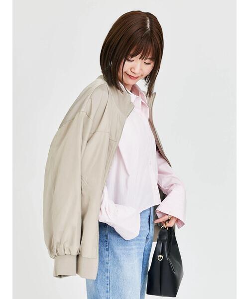 Lugnoncure(ルノンキュール)の「スタンドカラーミリタリーブルゾン(ブルゾン・レディース・オフホワイト/カーキ/ベージュ・F)」の2枚目の写真