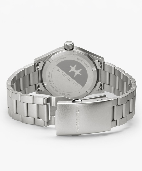 HAMILTON（ハミルトン）の「HAMILTON [ハミルトン] 腕時計 Khaki Field （カーキ フィールド）  クオーツ 38MM ブラック×シルバー（アナログ腕時計・メンズ・ブラック・FREE）」の2枚目の写真