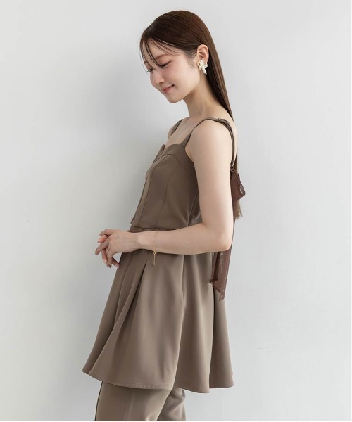 RANDA（ランダ）の「ミニワンピース＆フレアパンツセットアップ 