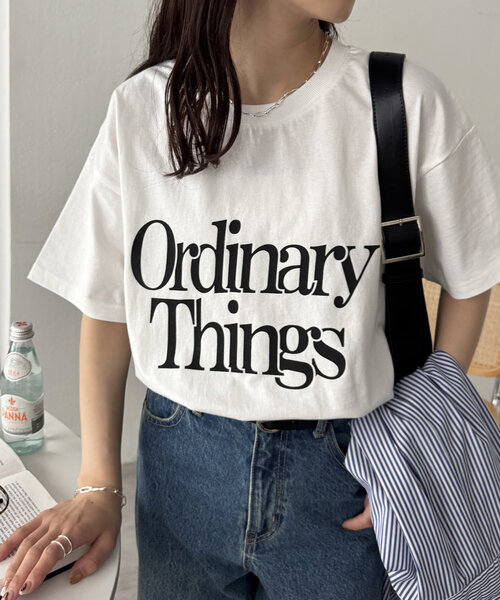 DISCOAT(ディスコート)の「【WEB限定】OrdinaryロゴプリントTシャツ(Tシャツ/カットソー・レディース・ホワイト/ホワイト系その他/チャコールグレー・MEDIUM)」の5枚目の写真