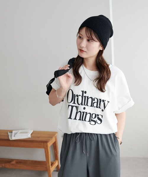 DISCOAT(ディスコート)の「【WEB限定】OrdinaryロゴプリントTシャツ(Tシャツ/カットソー・レディース・ホワイト/ホワイト系その他/チャコールグレー・MEDIUM)」の12枚目の写真