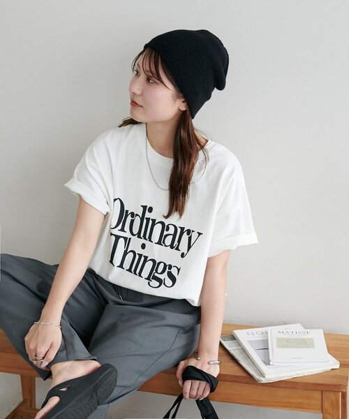DISCOAT(ディスコート)の「【WEB限定】OrdinaryロゴプリントTシャツ(Tシャツ/カットソー・レディース・ホワイト/ホワイト系その他/チャコールグレー・MEDIUM)」の13枚目の写真