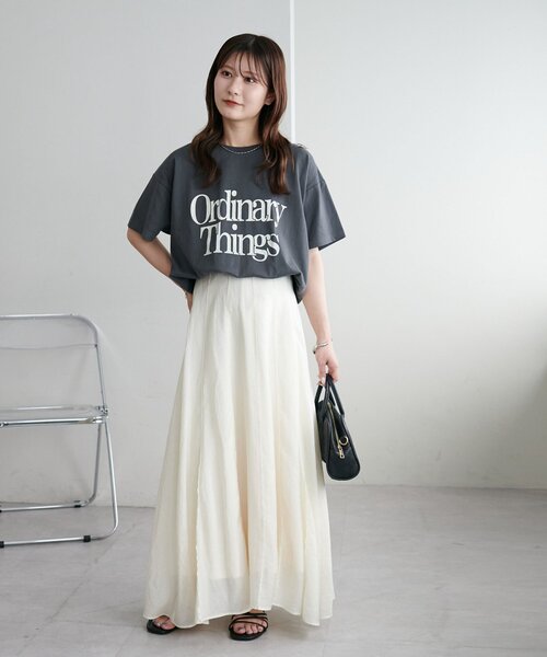 DISCOAT(ディスコート)の「【WEB限定】OrdinaryロゴプリントTシャツ(Tシャツ/カットソー・レディース・ホワイト/ホワイト系その他/チャコールグレー・MEDIUM)」の22枚目の写真